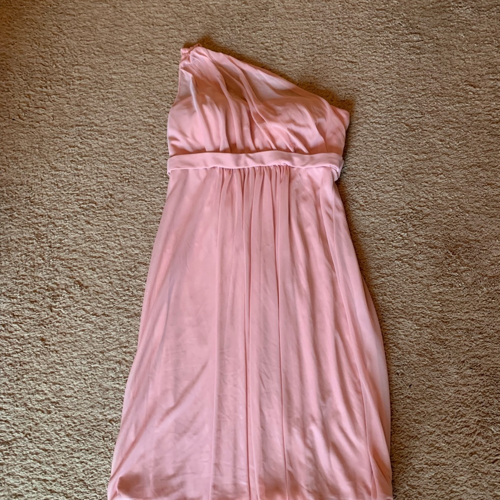 Blush pink midi bridesmaid/formal dress